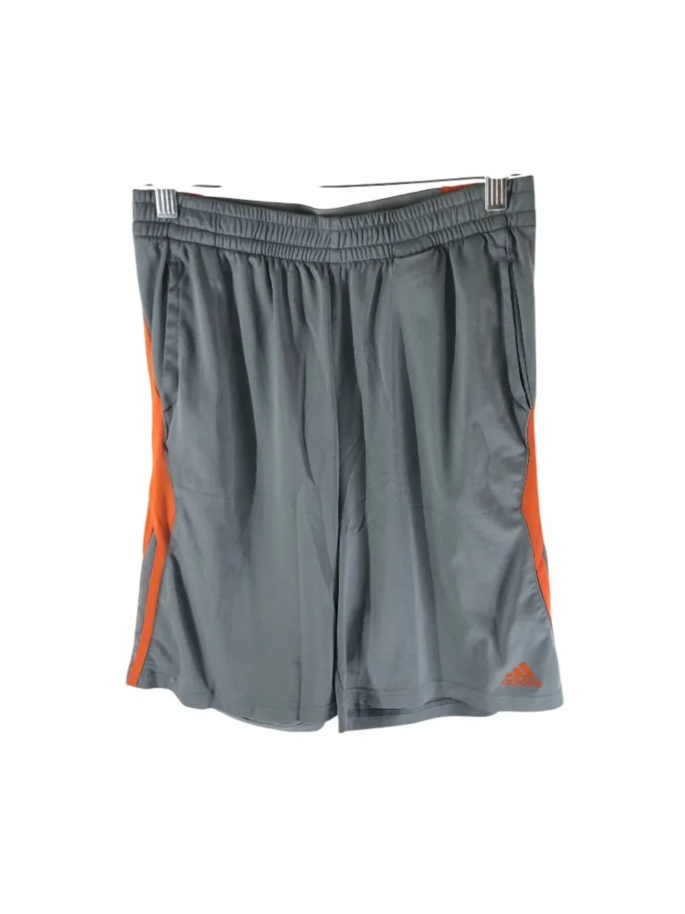 Adidas Gray & Orange Youth Boys Climalite Athletic Shorts Size L (14/16)